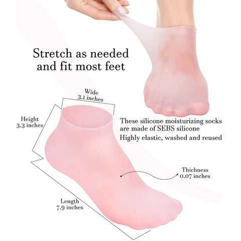 🦶 Silicone Foot Mask Covers – Reusable Softening & Exfoliating Cracked Heels Care | Light Beige Daily Foot Spa