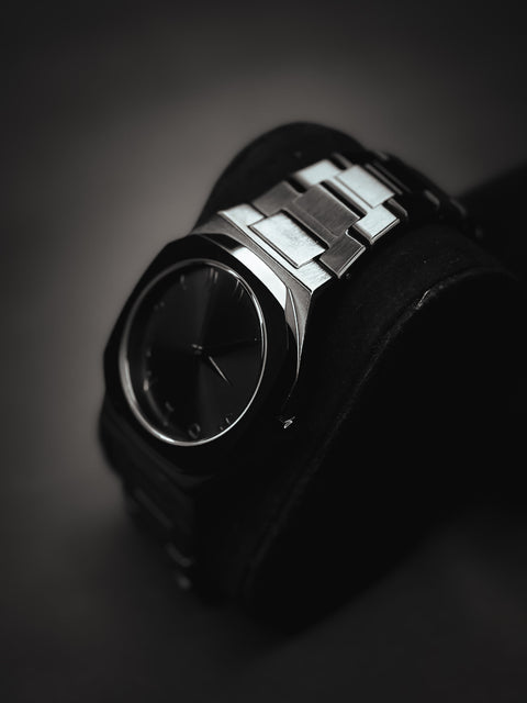 Black Arabic Stainless Steel Aura Watch 🖤⌚