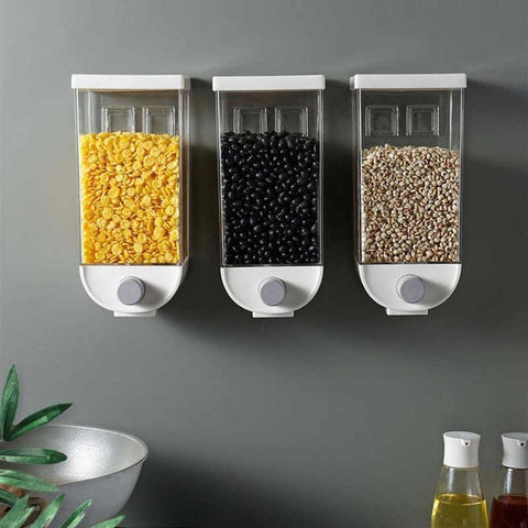 🏡✨ Wall-Mounted Easy Press Cereal Dispenser | Food Storage Container for Kitchen Organization 🍚🥣