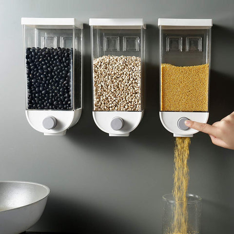 🏡✨ Wall-Mounted Easy Press Cereal Dispenser | Food Storage Container for Kitchen Organization 🍚🥣