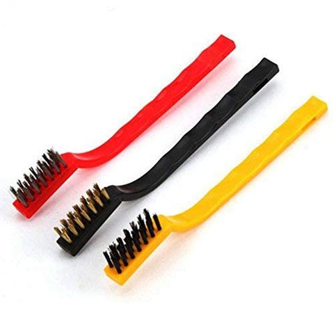 🛠️ Pack of 6 Mini Wire Brush Set | Brass, Nylon & Stainless Steel Bristles for Multi-Surface Cleaning ✨🔧