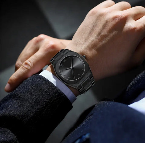 Black Arabic Stainless Steel Aura Watch 🖤⌚