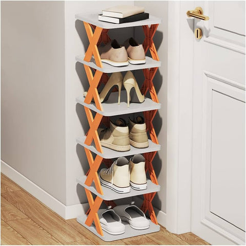 👟 5-Layer Folding Shoe Rack | Space-Saving Plastic Adjustable Shoe Organizer 🏠✨