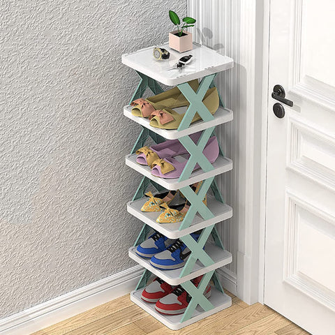 👟 5-Layer Folding Shoe Rack | Space-Saving Plastic Adjustable Shoe Organizer 🏠✨