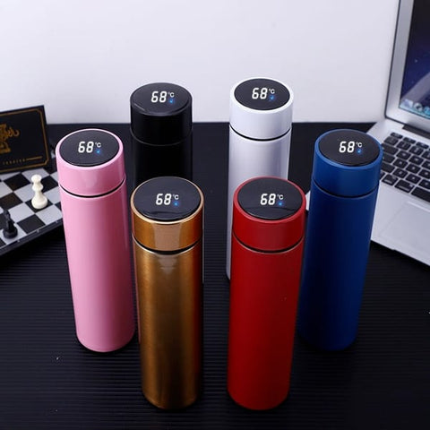 Smart LED Temperature Display Vacuum Insulated Water Bottle – 17oz/500ml Stainless Steel Thermo Flask for Hot & Cold Beverages.