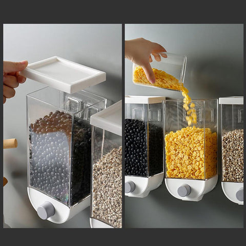 🏡✨ Wall-Mounted Easy Press Cereal Dispenser | Food Storage Container for Kitchen Organization 🍚🥣