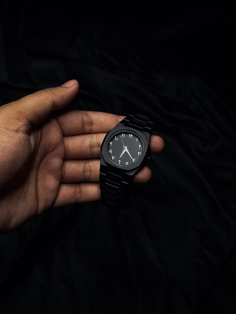 Arabic Aura Watch The Ultimate Black Aesthetic (fiber chained straps)🔥🔥