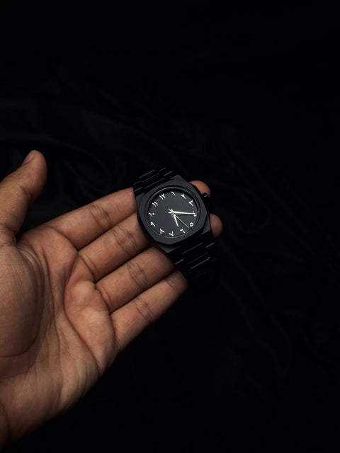 Arabic Aura Watch The Ultimate Black Aesthetic (fiber chained straps)🔥🔥