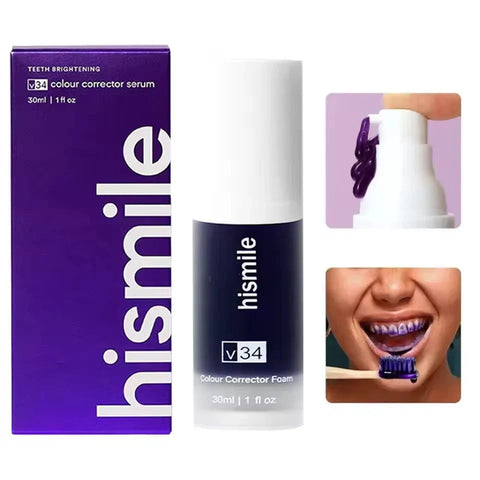 ✨ HiSmile V34 Purple Teeth Whitening Serum – Instant Stain Removal & Brighter Smile 💜😁