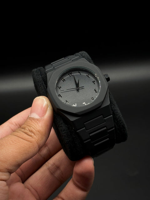 Arabic Aura Watch The Ultimate Black Aesthetic (fiber chained straps)🔥🔥