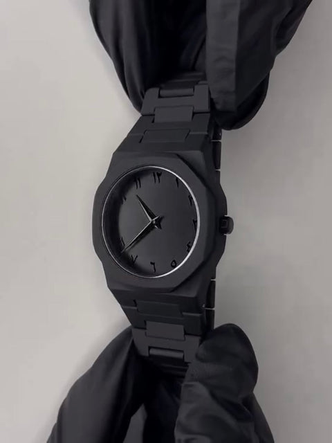 Arabic Aura Watch The Ultimate Black Aesthetic (fiber chained straps)🔥🔥